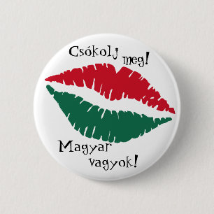 Macaron Rond 5 Cm Embrassez-moi ! Je suis hongrois ! Bouton