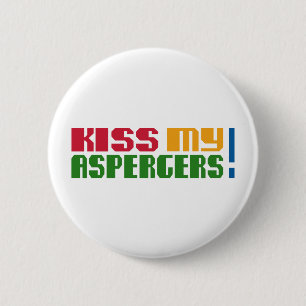 Macaron Rond 5 Cm Embrassez mon Aspergers ! (Mois d'Awarness