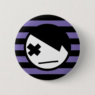 Macaron Rond 5 Cm emo sur les rayures 1
