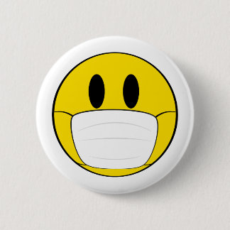 Macaron Rond 5 Cm Emoji avec masque illustré