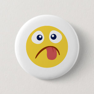 Macaron Rond 5 Cm Emoji de langue coincée