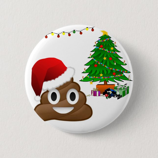 Macaron Rond 5 Cm emoji de noël (Devant)