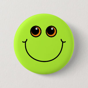 Macaron Rond 5 Cm Emoji de sourire vert font face