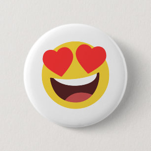 Macaron Rond 5 Cm Emoji des yeux du coeur