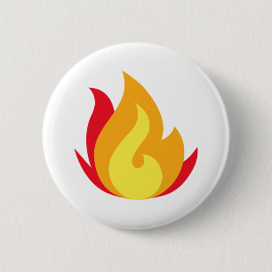 Macaron Rond 5 Cm Emoji flamme imprimé