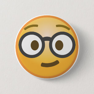 Macaron Rond 5 Cm Emoji nerd
