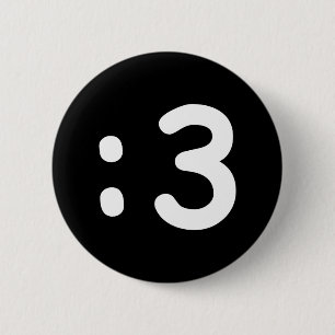 Macaron Rond 5 Cm Emoticon face chat : 3 boutons