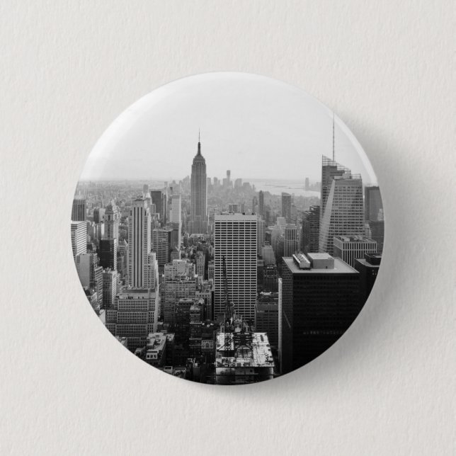 Macaron Rond 5 Cm Empire States Building (Devant)