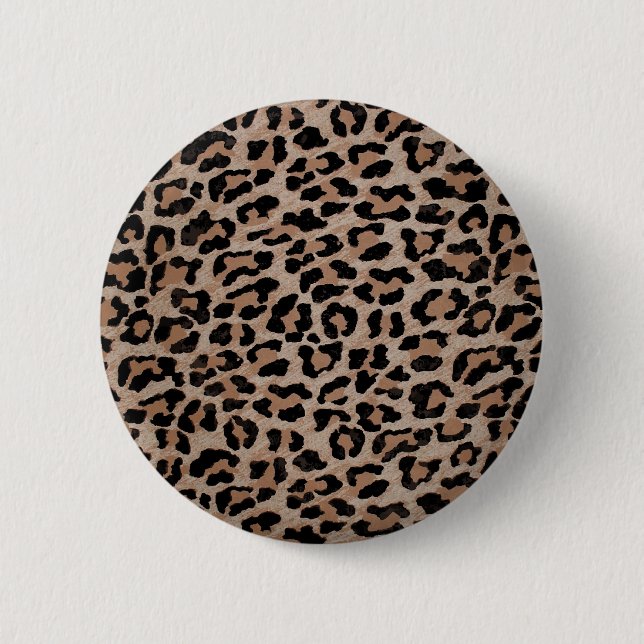 Macaron Rond 5 Cm empreinte de léopard cheetah (Devant)