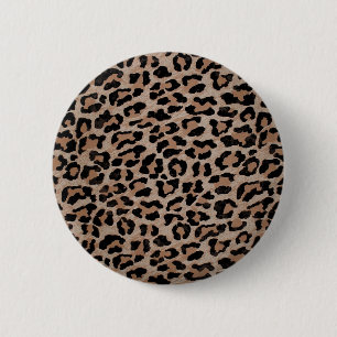 Macaron Rond 5 Cm empreinte de léopard cheetah