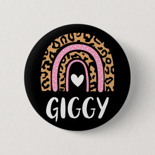 Macaron Rond 5 Cm Empreinte de léopard Rainbow Cute Mères Day Funny 