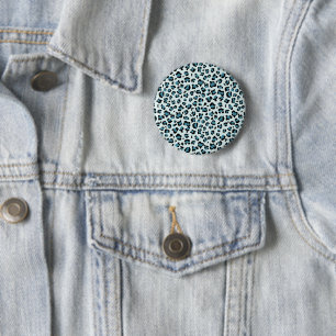 Macaron Rond 5 Cm Empreinte de léopard, Spots de léopard, Leopard bl