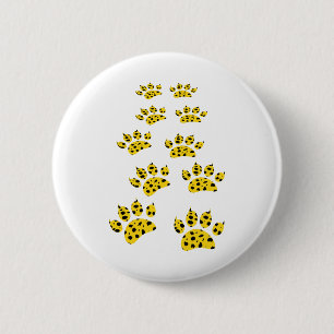 Macaron Rond 5 Cm Empreinte de patte Cheetah