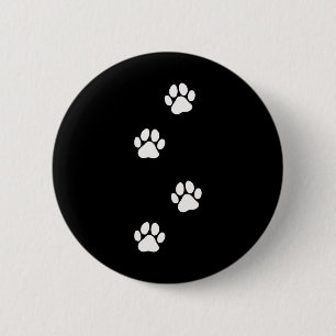 Macaron Rond 5 Cm Empreinte de patte chien chat animal de compagnie
