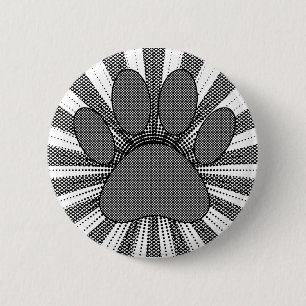 Macaron Rond 5 Cm Empreinte de patte de chien style manga