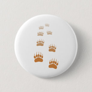 Macaron Rond 5 Cm Empreinte de patte d'ours grizzli dégradé