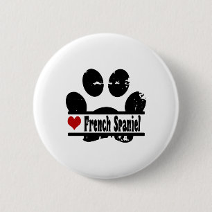 Macaron Rond 5 Cm Empreinte de patte français espagnol chien