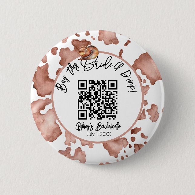 Macaron Rond 5 Cm Empreinte Rodéo bachelorette acheter cette Mariée  (Devant)