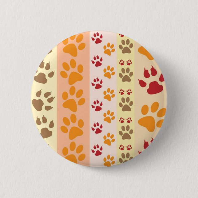 Macaron Rond 5 Cm Empreintes de pattes Amoureux de les chiens mignon (Devant)