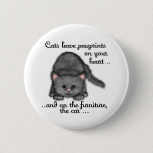Macaron Rond 5 Cm Empreintes de pattes de chat