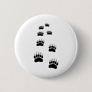 Macaron Rond 5 Cm Empreintes de pattes d'ours