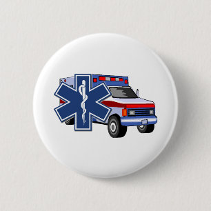 Macaron Rond 5 Cm EMS Ambulance