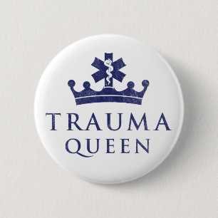 Macaron Rond 5 Cm EMT EMS Paramedic Trauma Queen