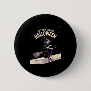 Macaron Rond 5 Cm En Attente De La Citation D'Halloween Été