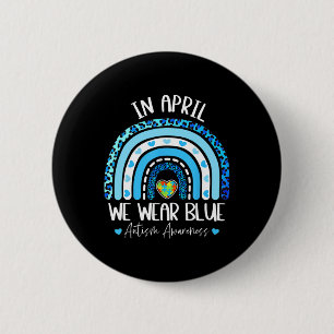 Macaron Rond 5 Cm En Avril Nous Portons Blues Sensibilisation sur l'