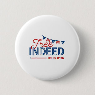 Macaron Rond 5 Cm En effet libre Jean 8 36 Bible chrétienne 4 juille
