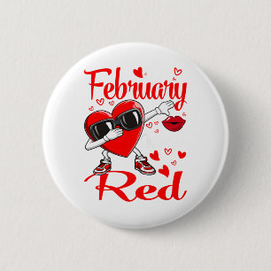 Macaron Rond 5 Cm En Février, Nous allons Red Heart Disease Awarene