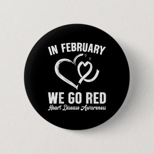 Macaron Rond 5 Cm En Février, Nous allons Red Heart Disease Awarenes