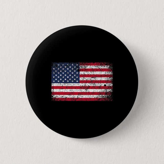Macaron Rond 5 Cm En Juillet Distressed Américain Distress (Devant)