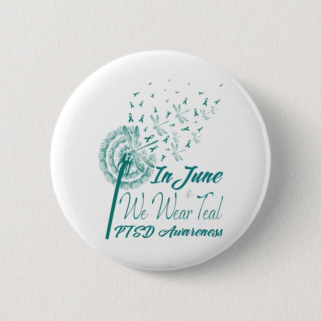 Macaron Rond 5 Cm En juin, nous avons Turquoise Turquoise Dandelion  (Devant)