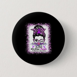 Macaron Rond 5 Cm En Juin Nous Portons Violet Alzheimer Sensibilisat