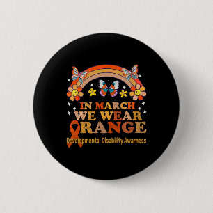 Macaron Rond 5 Cm En Mars Nous Portons Orange - Handicap Développeur
