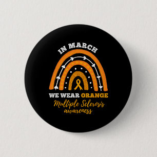 Macaron Rond 5 Cm En Mars Nous Portons Orange Multiple Sclerosis Awa