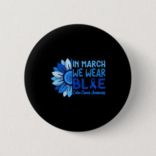 Macaron Rond 5 Cm En mars, portez du bleu pour le cancer colorectal