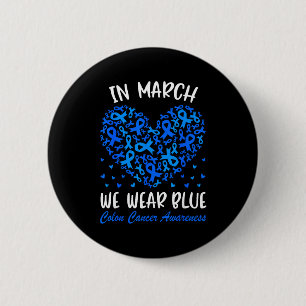 Macaron Rond 5 Cm En mars, portez un ruban bleu pour la sensibilisat