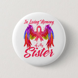Macaron Rond 5 Cm En Mémoire Affectueuse De Ma Soeur Ailes Cancer Du
