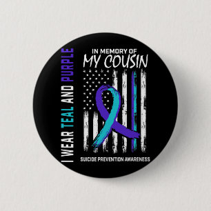Macaron Rond 5 Cm En mémoire Cousin Prévention du suicide Amer