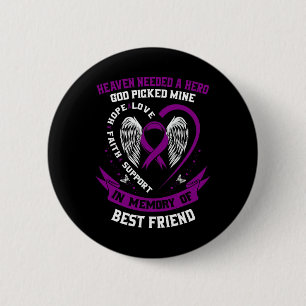 Macaron Rond 5 Cm En mémoire du meilleur ami Pancreatic Cancer Memor