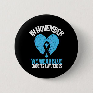Macaron Rond 5 Cm En Novembre Nous Portons Bleu Diabète Sensibilisat