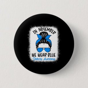 Macaron Rond 5 Cm En Novembre Nous Portons Bleu Diabète Sensibilisat
