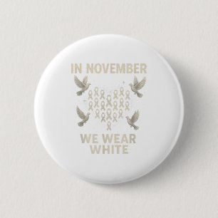 Macaron Rond 5 Cm En novembre nous portons le ruban blanc de sensibi