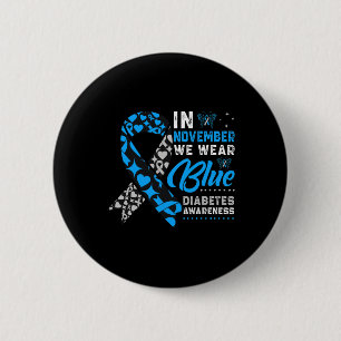 Macaron Rond 5 Cm En Novembre, Nous Portons Le Ruban Bleu T1D T2D Di