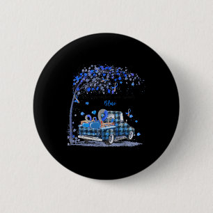 Macaron Rond 5 Cm En novembre, nous portons un camion bleu de sensib