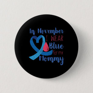 Macaron Rond 5 Cm En Novembre T1D Sensibilisation Ruban Bleu Pour Ma