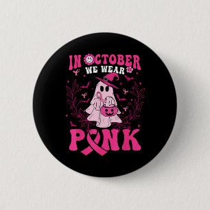 Macaron Rond 5 Cm En Octobre Nous Portons Chemise Rose Fantôme Hallo