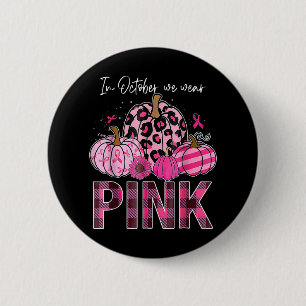 Macaron Rond 5 Cm En Octobre Nous Portons Citrouille Rose Cancer du